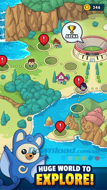 Giao diện chơi game Dynamons 2 trên Android