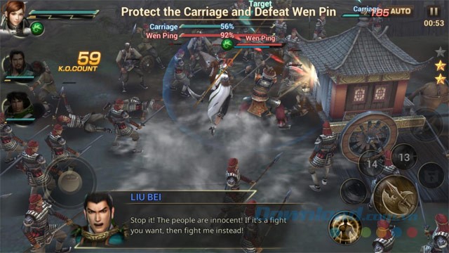 Giao diện game Dynasty Warriors: Unleashed