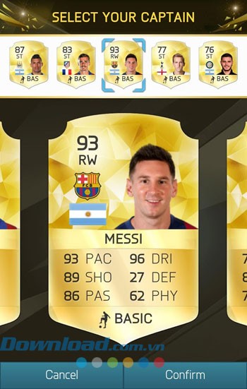 Lựa chọn đội trưởng trong EA SPORTS FIFA 16 Companion