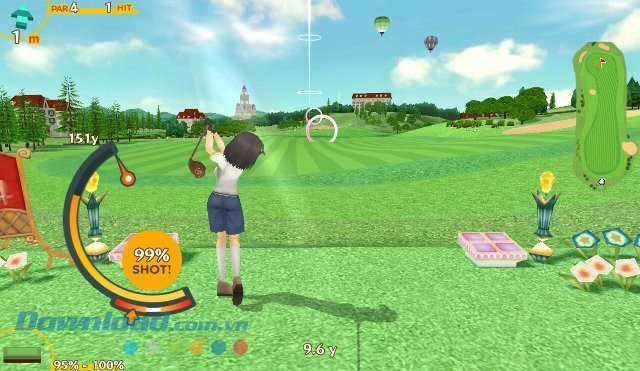 Giao diện màn chơi game Eagle: Fantasy Golf