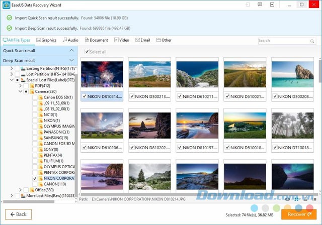 Khôi phục dữ liệu với EaseUS Data Recovery Wizard