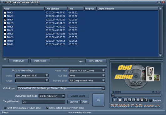 Easiestutils DVD to Zune converter