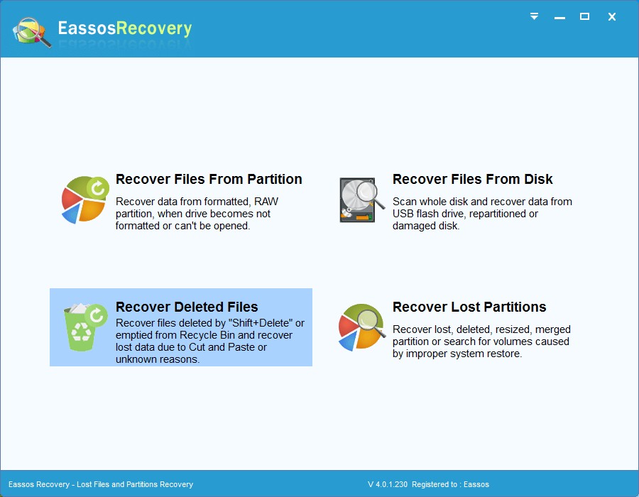 Cập nhật Eassos Recovery Free
