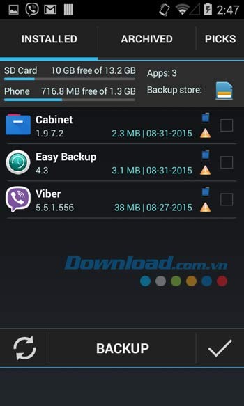 Sao lưu ứng dụng với Easy Backup & Restore