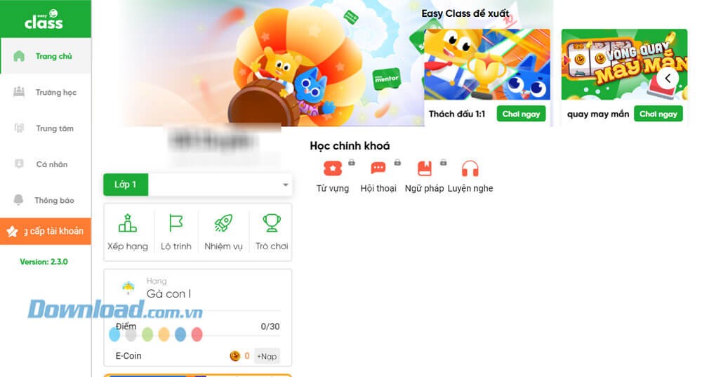 Trang chủ Easy Class - Học Tiếng Anh trực tuyến