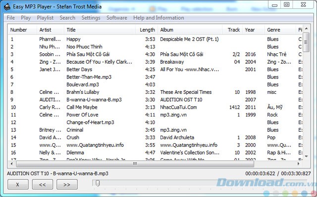 Giao diện Easy MP3 Player