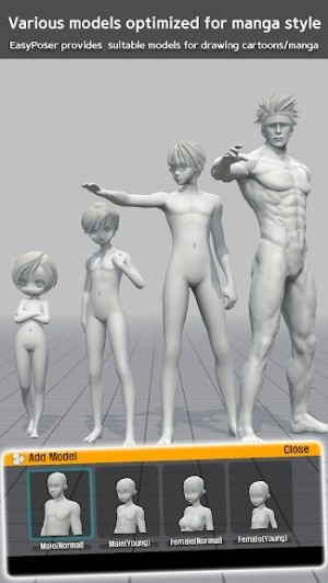 Nhiều mô hình với các tỉ lệ đa dạng phù hợp để vẽ truyện tranh