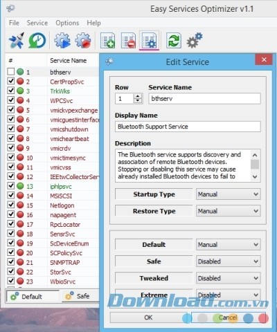 Thêm nhanh danh sách các dịch vụ hay ứng dụng cần tối ưu trên hệ thống