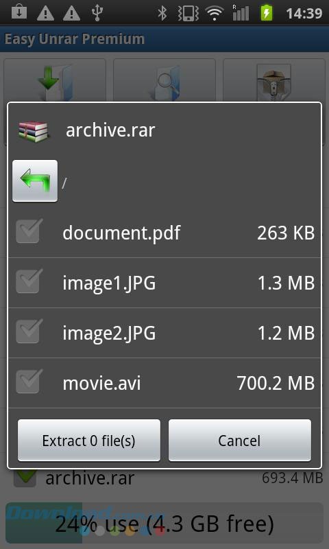 Easy Unrar, Unzip & Zip