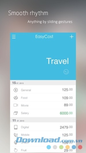 EasyCost cho iOS dễ sử dụng