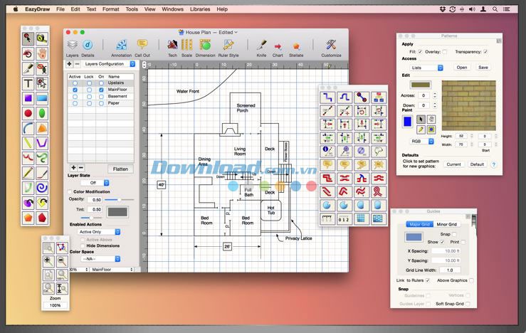 Vẽ sơ đồ nhà với Eazydraw