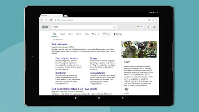 Ecosia có giao diện giống Google