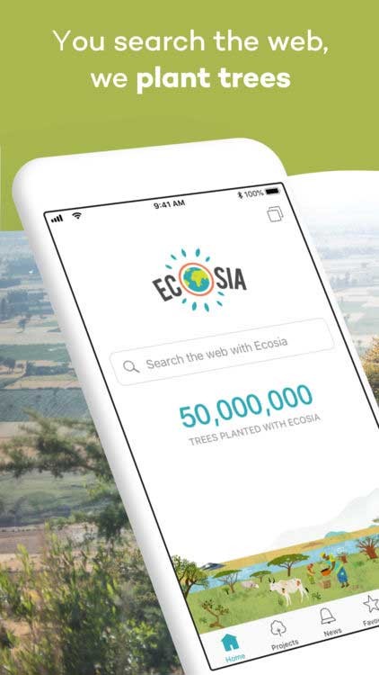 Bạn tìm kiếm trên web và Ecosia trồng cây