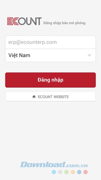 Đăng nhập Ecount ERP bản Demo