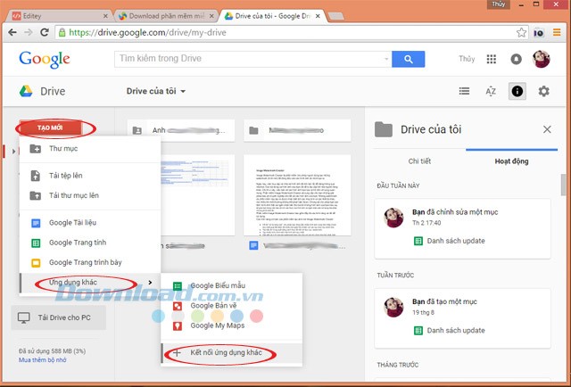 Thêm các thành phần của Editey