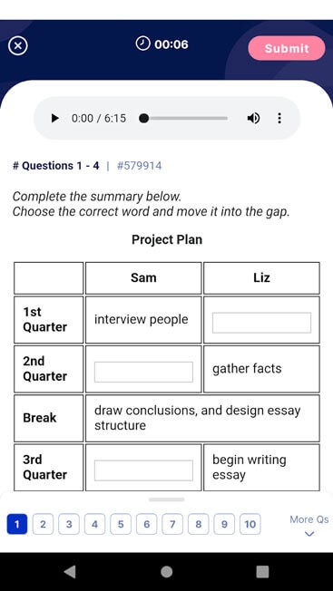 Hệ thống bài tập trên Edmicro IELTS