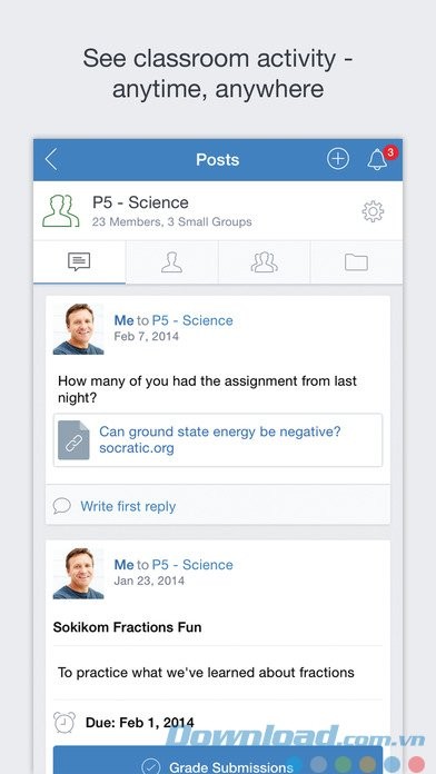 Theo dõi hoạt động lớp học với Edmodo