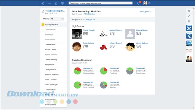 Trả lời các câu hỏi trong phần mềm giáo dục Edmodo