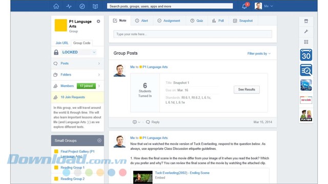 Đăng bài lên nhóm khi sử dụng phần mềm giáo dục Edmodo