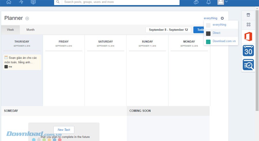 Lên kế hoạch làm việc trong lịch