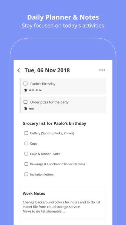 Lập kế hoạch và ghi chú hàng ngày