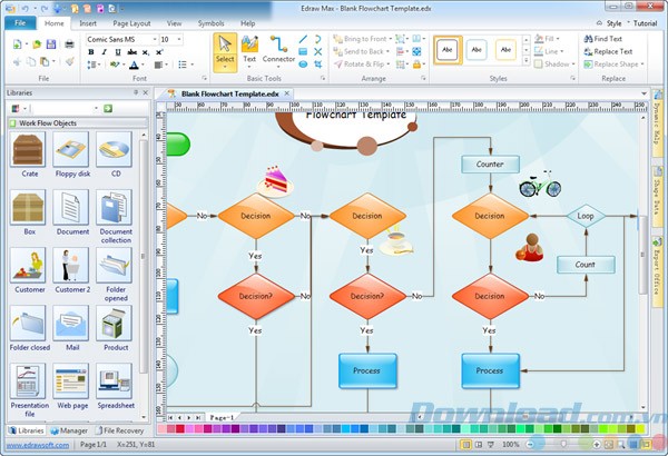 Thiết kế quy trình làm việc trong Edraw Flowchart