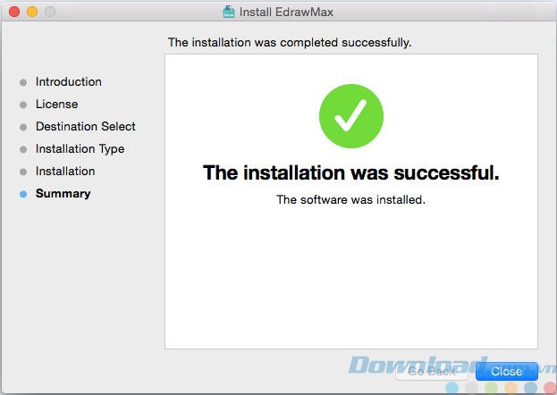 Cài đặt thành công Edraw Max cho Mac