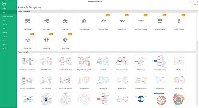 Sử dụng template có sẵn trong Mind Master để tạo sơ đồ tư duy nhanh chóng, đẹp mắt