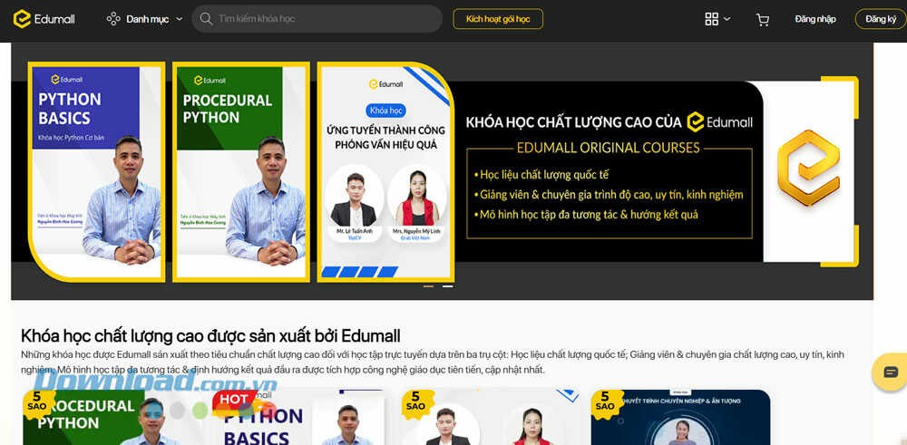 Trang chủ của Edumall - Trang học trực tuyến cho người đi làm