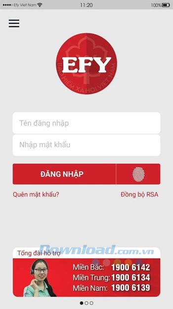 Đăng nhập EFY-eBHXH