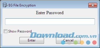 Nhập mật khẩu để truy cập EG File Encryption