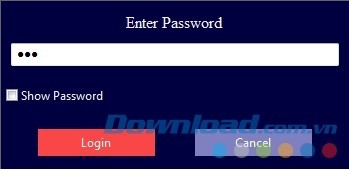 Đăng nhập EG Folder Lock bằng mật khẩu vừa tạo