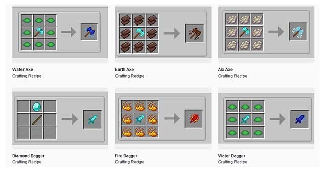 Công thức chế tạo vũ khí trong Elemental Powers Mod (2)