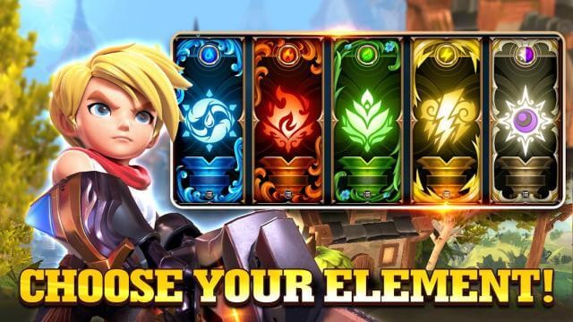 Chọn yếu tố của bạn để thành lập đội trong game Elemental Titans