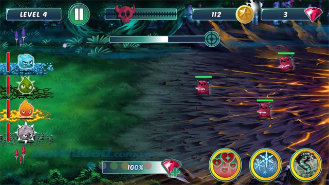 Chiến đấu với quái vật trong Elements vs. Monsters