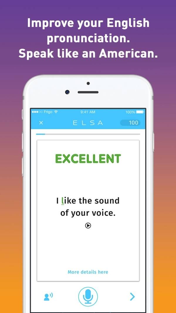 Giao diện ELSA Speak cho iOS