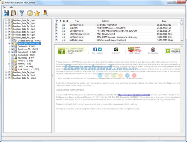 Email Recovery for MS Outlook