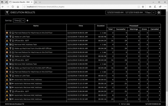 EMCO Remote Shutdown cung cấp nhiều hình nền màu cho bảng báo cáo