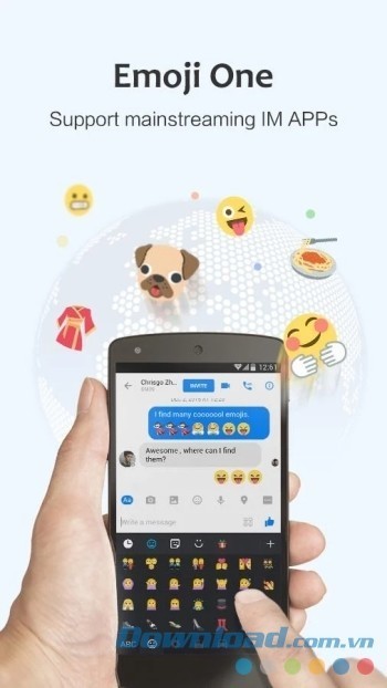 Sử dụng EmojiOne trong bàn phím GO Keyboard và nhiều ứng dụng chat