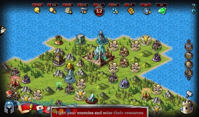 Cướp tài nguyên của đối thủ trong game Emporea: Realms of War & Magic
