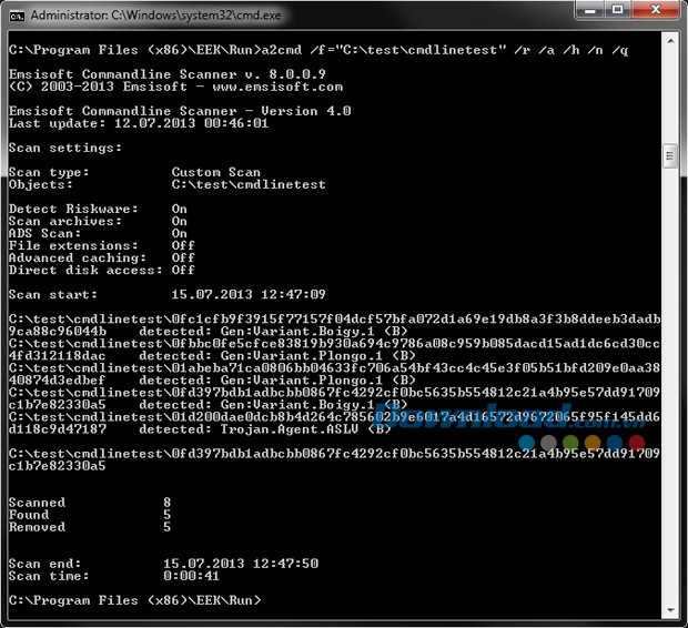 Emsisoft Commandline Scanner