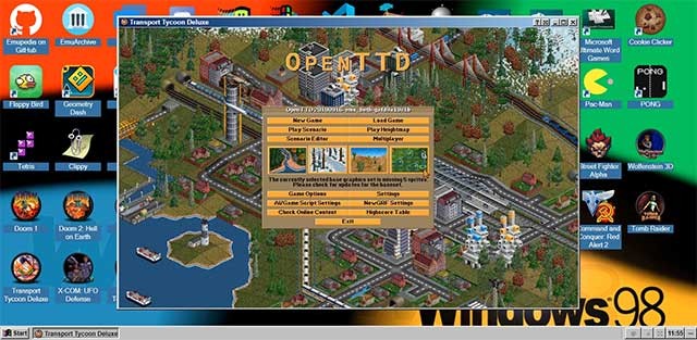 EmuOS sẽ mô phỏng giao diện của Windows 95, Windows 98 hoặc Windows ME