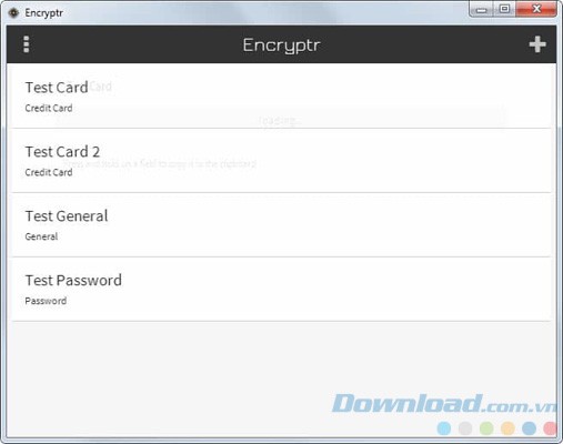 Giao diện của Encryptr