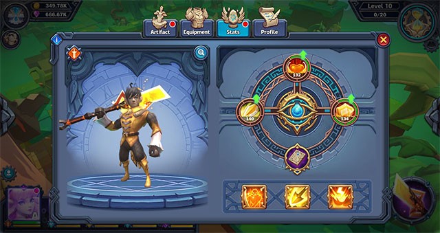 Nâng cấp chiến binh trong suốt quá trình khám phá Endless World