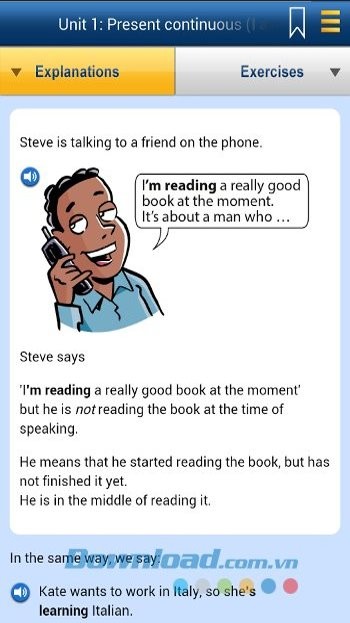 English Grammar in Use gồm các bài học đơn giản, dễ hiểu