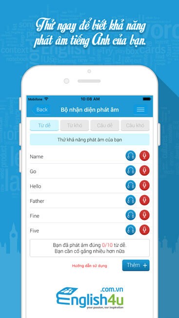 Thử ngay để biết khả năng phát âm Tiếng Anh
