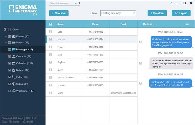 Giao diện Enigma Recovery