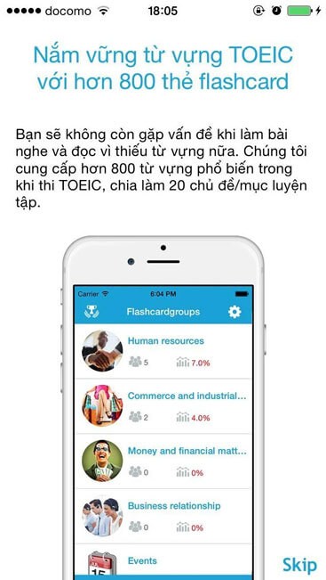 Ứng dụng luyện thi Toeic