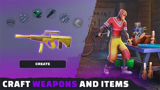 Tự chế tạo vật phẩm và vũ khí để hỗ trợ bạn trong các cuộc chiến sôi động