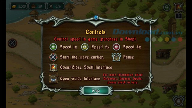 Các điều khiển trong game